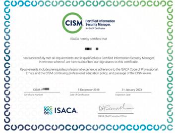 CISM证书