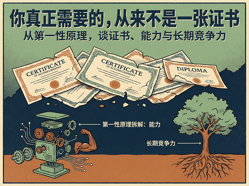 你真正需要的，从来不是一张证书 —— 从第一性原理，谈证书、能力与长期竞争力